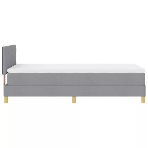 Boxspring ágy matraccal Világosszürke 100 x 200 cm szövet