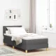 Boxspring ágy matraccal Sötétszürke 100 x 200 cm szövet