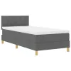 Boxspring ágy matraccal Sötétszürke 100 x 200 cm szövet