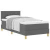 Boxspring ágy matraccal Sötétszürke 100 x 200 cm szövet