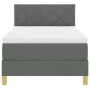 Boxspring ágy matraccal Sötétszürke 100 x 200 cm szövet