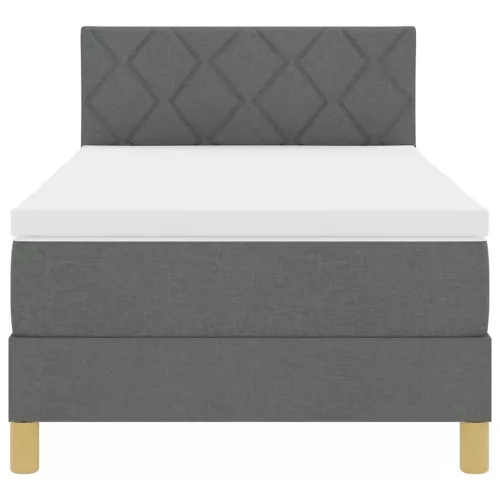 Boxspring ágy matraccal Sötétszürke 100 x 200 cm szövet