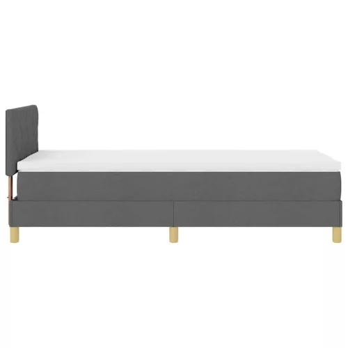 Boxspring ágy matraccal Sötétszürke 100 x 200 cm szövet