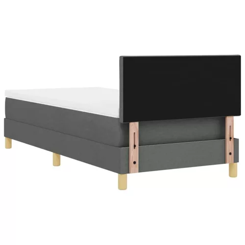 Boxspring ágy matraccal Sötétszürke 100 x 200 cm szövet