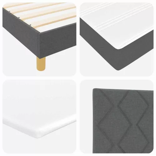 Boxspring ágy matraccal Sötétszürke 100 x 200 cm szövet