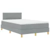 Boxspring ágy matraccal Világosszürke 120 x 190 cm szövet