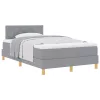 Boxspring ágy matraccal Világosszürke 120 x 190 cm szövet