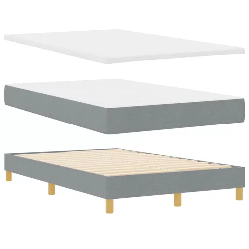 Boxspring ágy matraccal Világosszürke 120 x 190 cm szövet