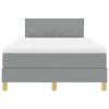 Boxspring ágy matraccal Világosszürke 120 x 190 cm szövet