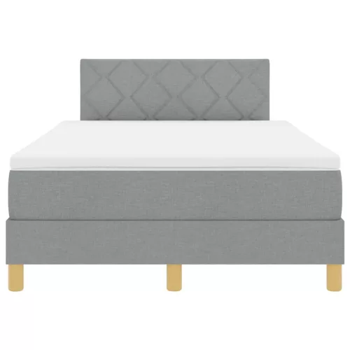 Boxspring ágy matraccal Világosszürke 120 x 190 cm szövet
