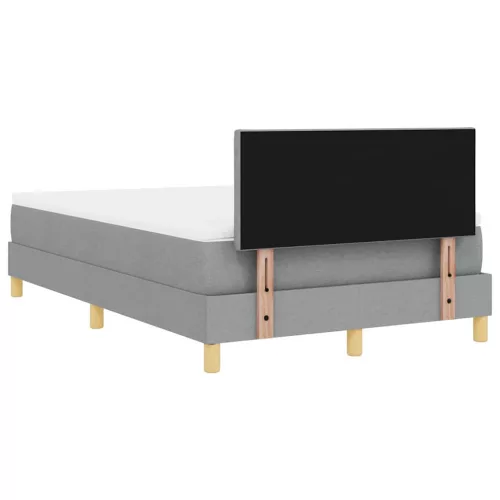 Boxspring ágy matraccal Világosszürke 120 x 190 cm szövet