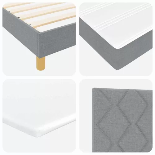 Boxspring ágy matraccal Világosszürke 120 x 190 cm szövet