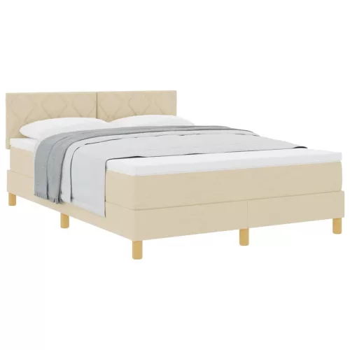 Boxspring ágy matraccal Krém 160 x 200 cm szövet