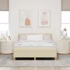 Boxspring ágy matraccal Krém 160 x 200 cm szövet