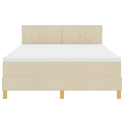 Boxspring ágy matraccal Krém 160 x 200 cm szövet