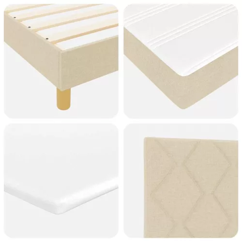 Boxspring ágy matraccal Krém 160 x 200 cm szövet