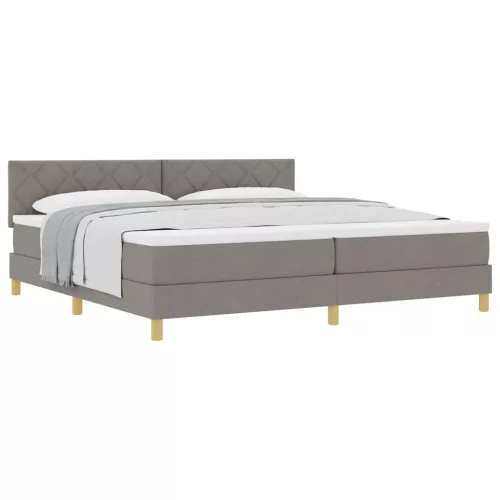 Boxspring ágy matraccal Tópszínű 200 x 200 cm szövet