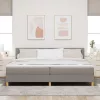 Boxspring ágy matraccal Tópszínű 200 x 200 cm szövet