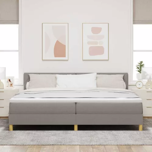Boxspring ágy matraccal Tópszínű 200 x 200 cm szövet