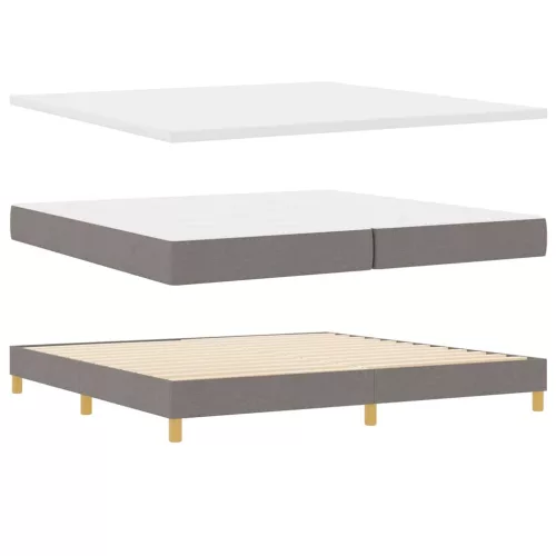 Boxspring ágy matraccal Tópszínű 200 x 200 cm szövet