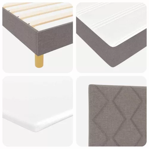 Boxspring ágy matraccal Tópszínű 200 x 200 cm szövet