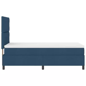   Boxrugós ágy matraccal fejtámlával Kék 100 x 200 cm szövet