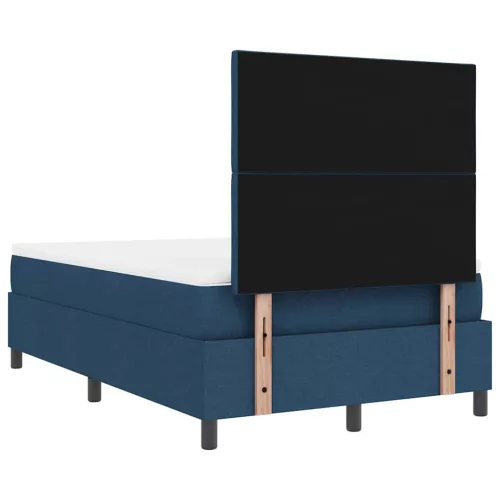 Boxrugós ágy matraccal fejtámlával Kék 120 x 190 cm szövet