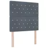 Boxrugós ágy matraccal Sötétszürke 90 x 190 cm Bársony