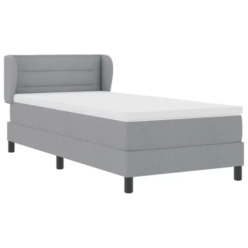 Boxspring ágy matraccal Világosszürke 90 x 200 cm szövet
