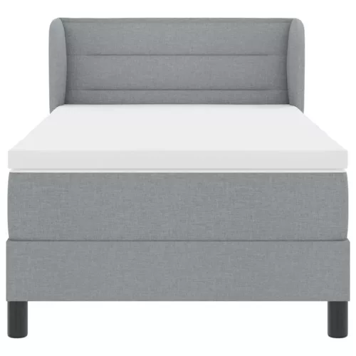 Boxspring ágy matraccal Világosszürke 90 x 200 cm szövet