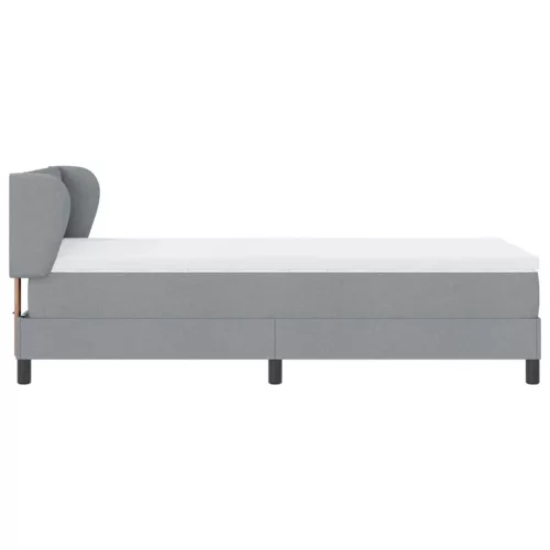 Boxspring ágy matraccal Világosszürke 90 x 200 cm szövet