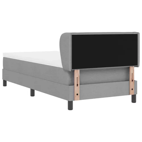Boxspring ágy matraccal Világosszürke 90 x 200 cm szövet
