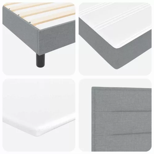 Boxspring ágy matraccal Világosszürke 90 x 200 cm szövet