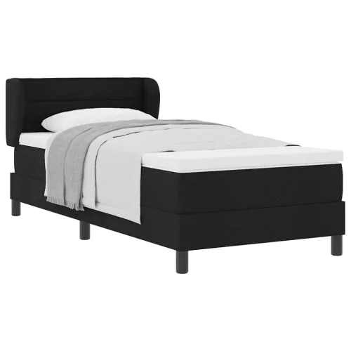 Boxspring ágy matraccal Fekete 100 x 200 cm szövet