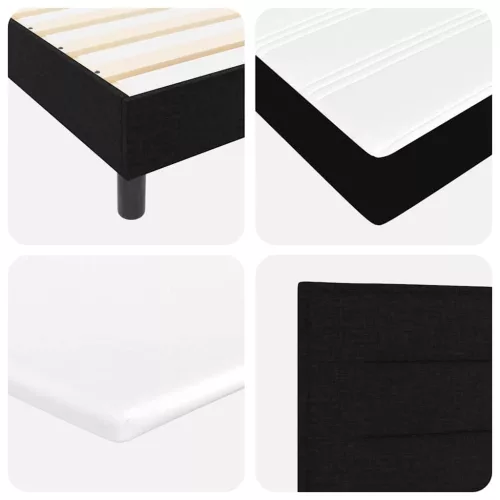 Boxspring ágy matraccal Fekete 100 x 200 cm szövet