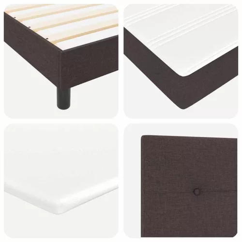 Boxspring ágy matraccal sötétbarna 90 x 190 cm szövet