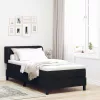 Boxspring ágy matraccal Fekete 90 x 190 cm szövet