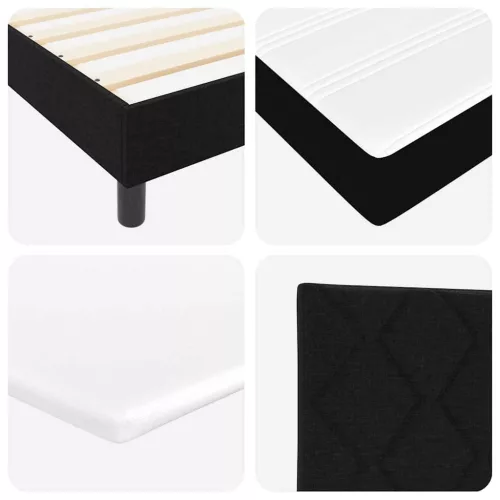 Boxspring ágy matraccal Fekete 90 x 190 cm szövet