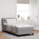 Boxspring ágy matraccal Világosszürke 90 x 200 cm szövet