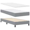 Boxspring ágy matraccal Világosszürke 90 x 200 cm szövet