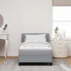 Boxspring ágy matraccal Világosszürke 90 x 200 cm szövet