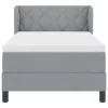 Boxspring ágy matraccal Világosszürke 90 x 200 cm szövet