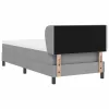 Boxspring ágy matraccal Világosszürke 90 x 200 cm szövet