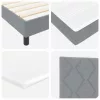 Boxspring ágy matraccal Világosszürke 90 x 200 cm szövet