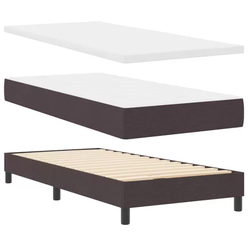 Boxspring ágy matraccal sötétbarna 90 x 200 cm szövet