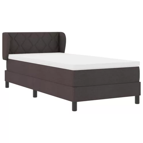 Boxspring ágy matraccal sötétbarna 90 x 200 cm szövet