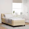 Boxspring ágy matraccal Krém 100 x 200 cm szövet