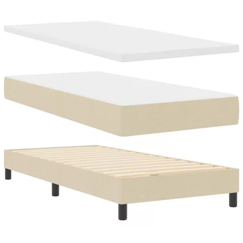 Boxspring ágy matraccal Krém 100 x 200 cm szövet