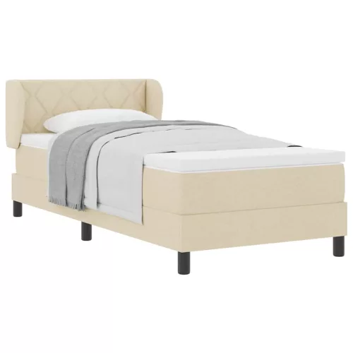 Boxspring ágy matraccal Krém 100 x 200 cm szövet