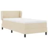Boxspring ágy matraccal Krém 100 x 200 cm szövet